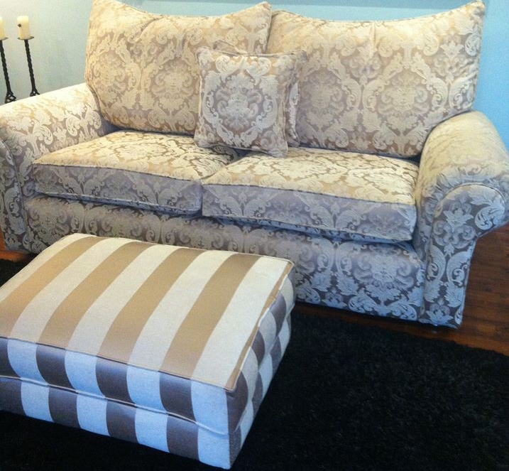 sofa and pouffe