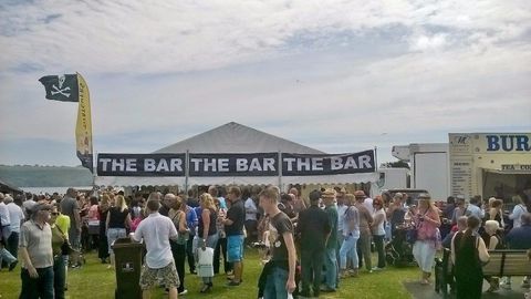customers outside the tent