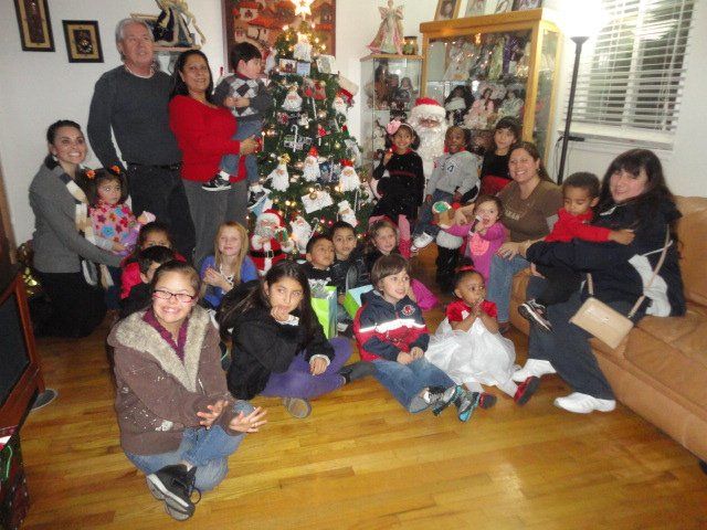 Children celebrating Christmas