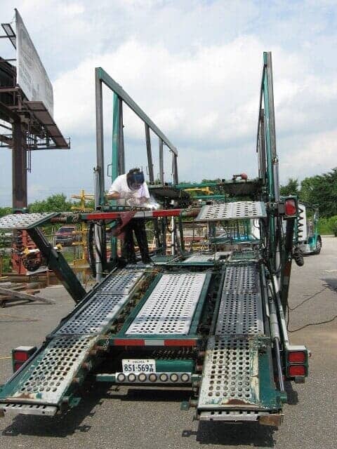 Car hauler repair weld—Welding in Richmond,VA I-95