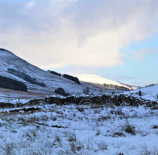 A beautiful frosty morning in Yorkshire near Garsdale House vegan bed and breakfast
