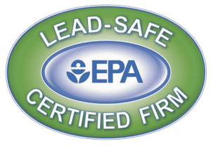 A lead safe certified firm logo on a white background