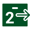 A green sign with the number 2 and an arrow pointing to the right.