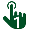 A green icon of a hand pressing a button.
