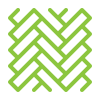 A green icon of a herringbone pattern on a white background.