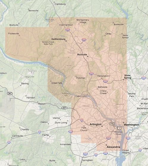 A map showing a portion of the state of new york