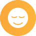 Smiling face with closed eyes in an orange circle.