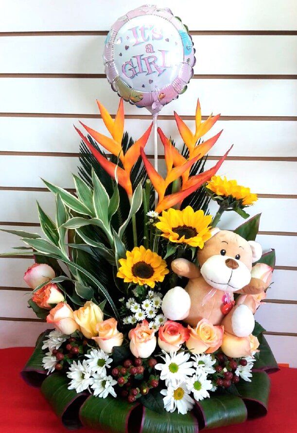 TATY FLORISTERIA - Rosas girasoles peluche y globo