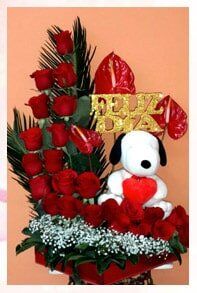 TATY FLORISTERIA - Rosas rojas con peluche