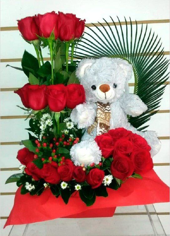 TATY FLORISTERIA - Rosas rojas peluche