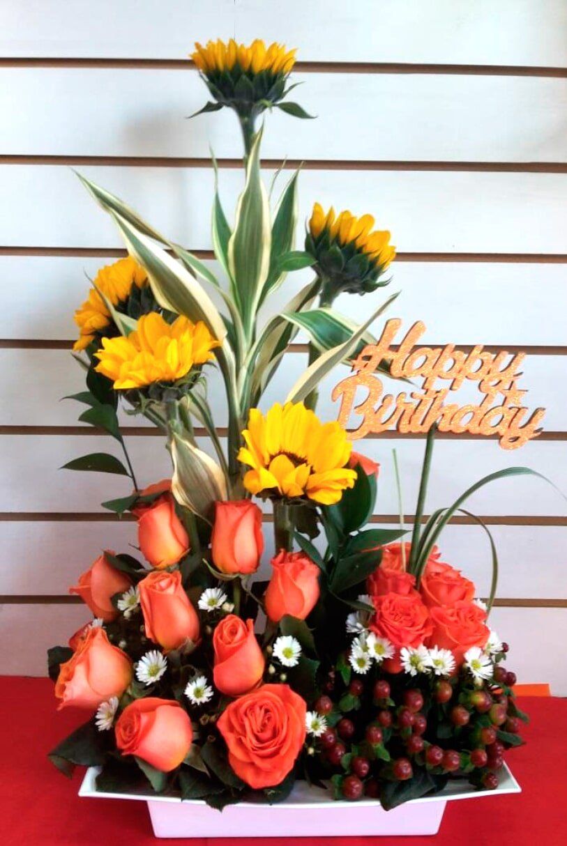 TATY FLORISTERIA - Rosas con girasoles