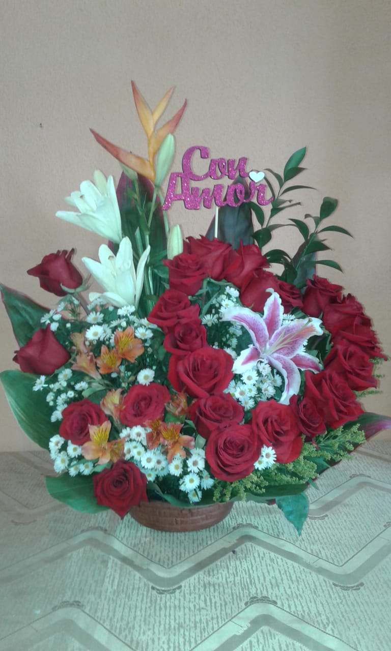 TATY FLORISTERIA - Corazón de rosas grande