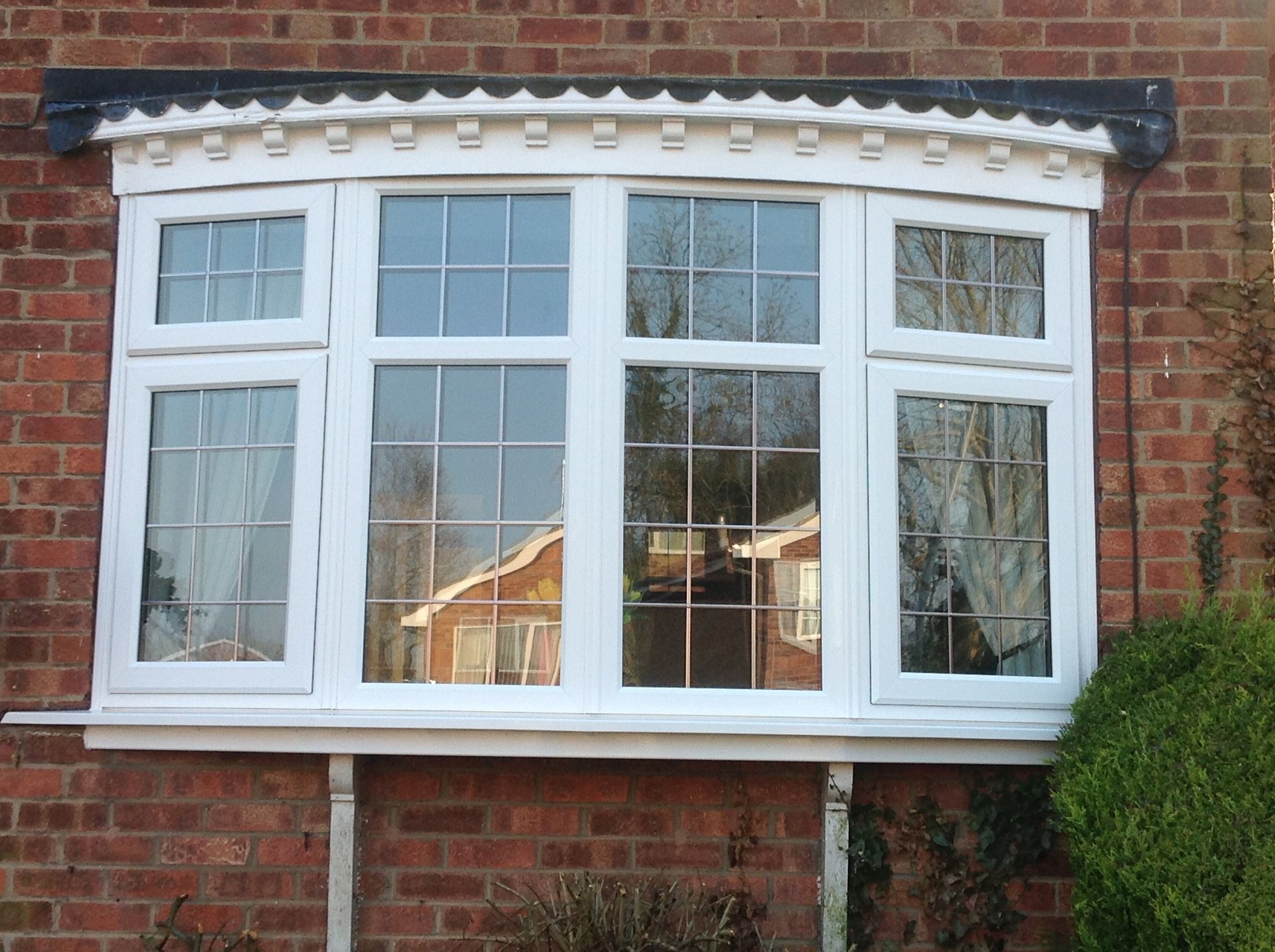 installed white windows