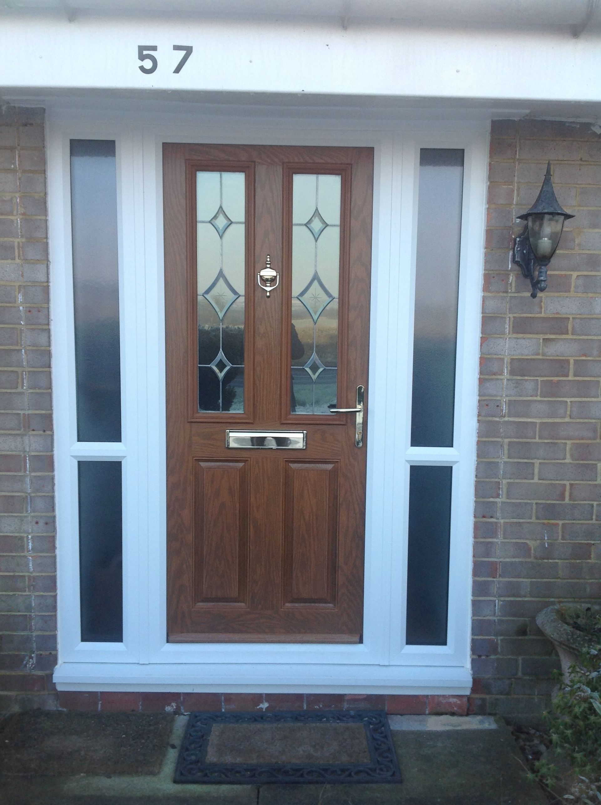 view of brown composite doors