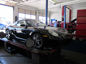 Porsche on hoist