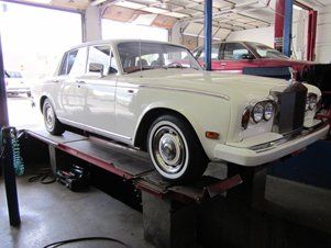 Rolls Royce on hoist