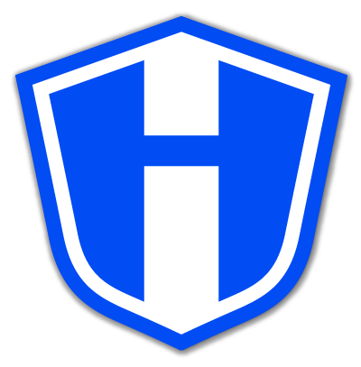 Blue shield logo with a white 