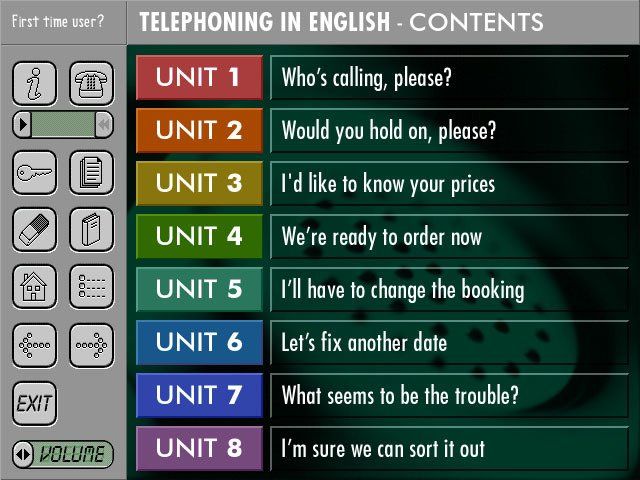 Telephoning in English TEFL interface design