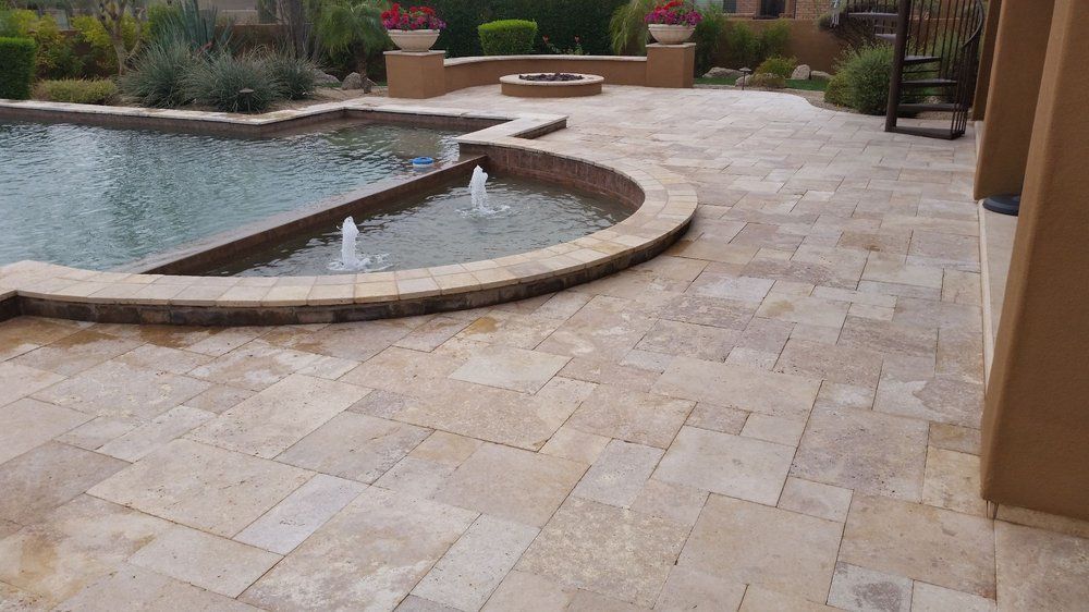 Garden Swimming Pool — Phoenix, AZ — Building Block Masonry