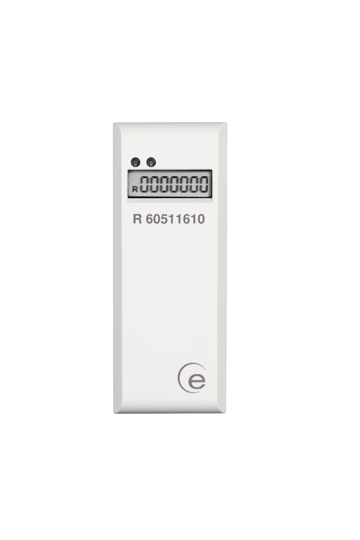 Weißes elektronisches Gerät mit Digitalanzeige mit der Anzeige „.0000000“.