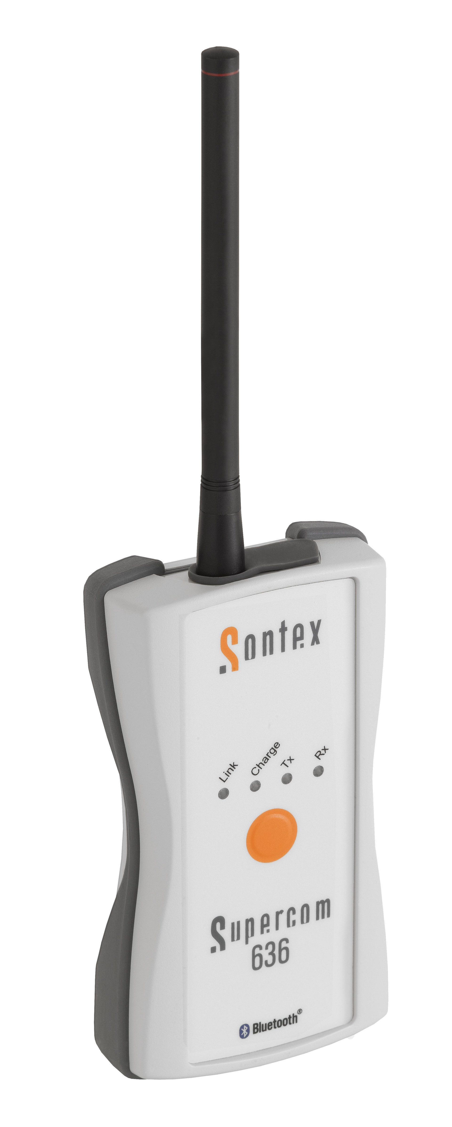 Ein weiß-graues Sonitec Smartscan 616-Gerät mit einer schwarzen Antenne.