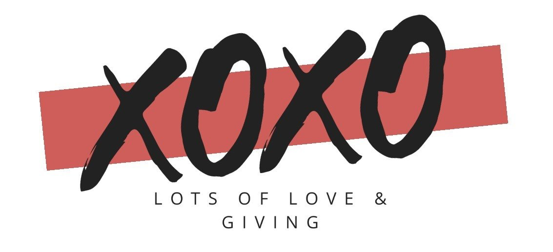 A logo for xoxo lots of love and giving