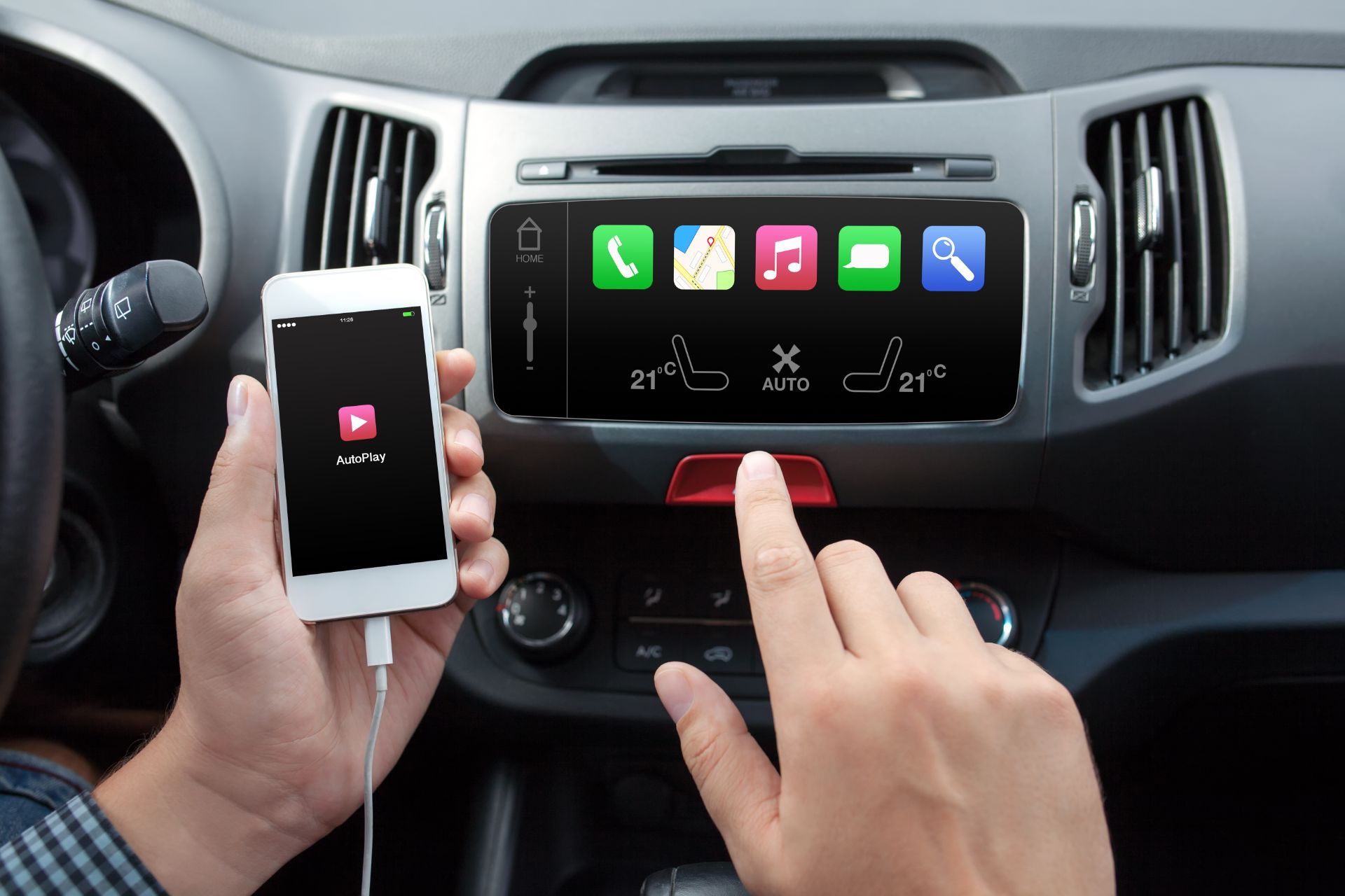 Wired phone connection systems