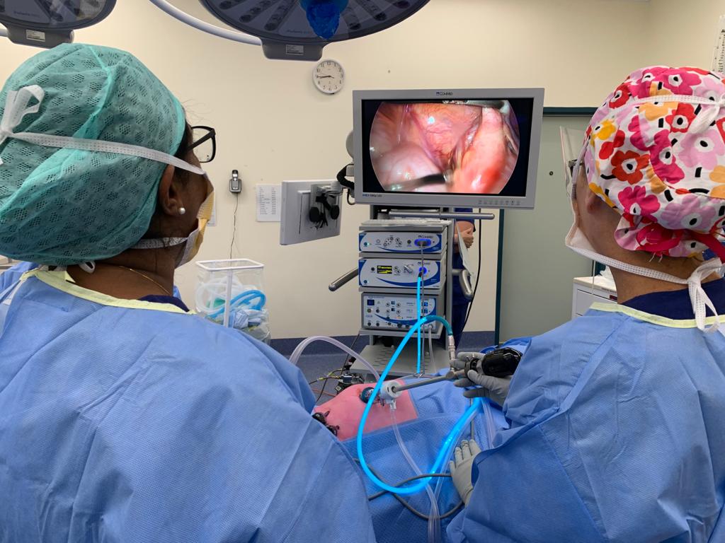 Dr Bindu during general surgery