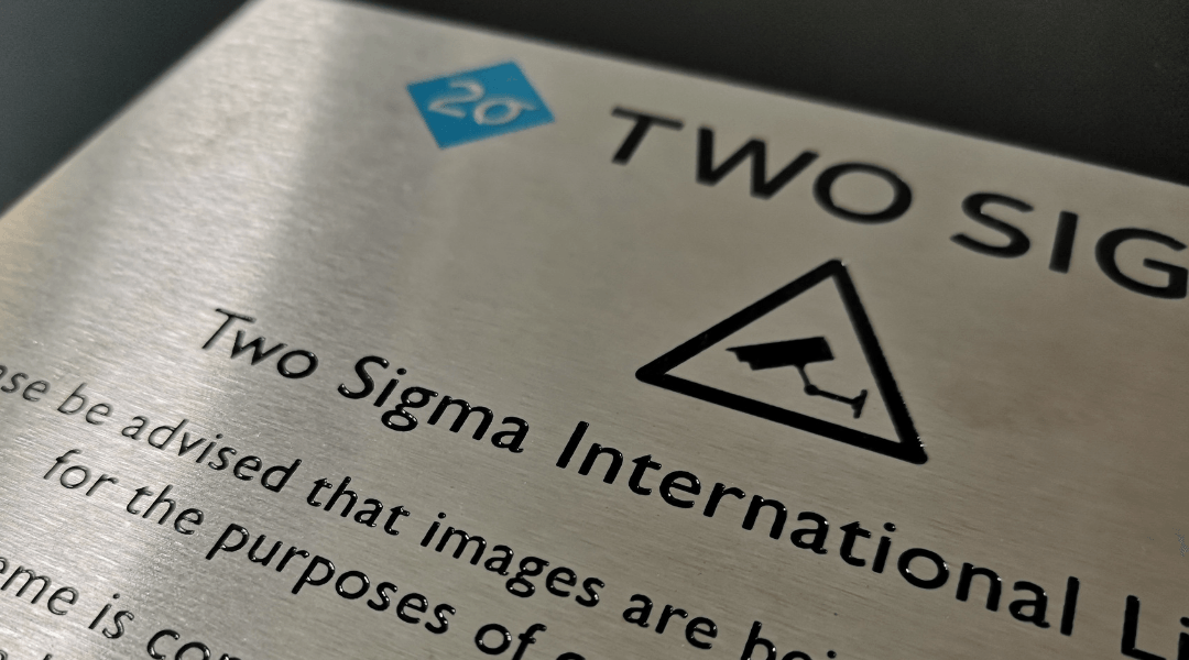 Chemical etching stainless steel sign