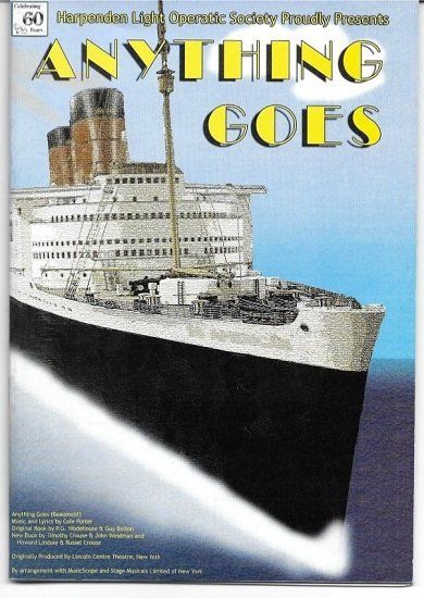 Programme cover for production of Anything Goes, March 2010