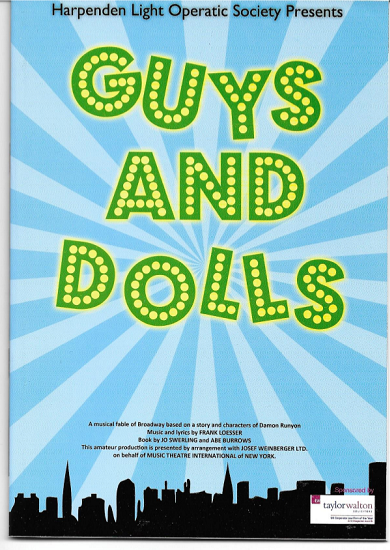 Programme cover for production of Guys & Dolls, October 2011