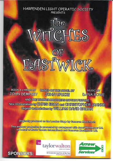 Programme cover for production of The Witches of Eastwick, October 2014