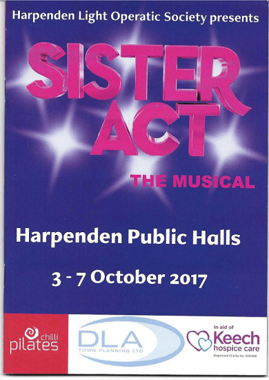 Programme cover for production of Sister Act The Musical, October 2017