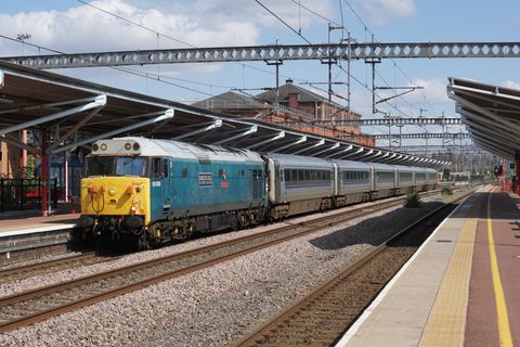 Train moving on the track