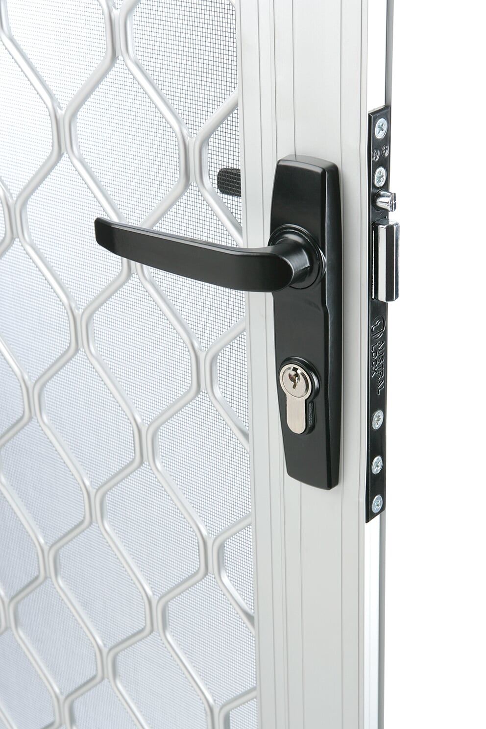Amplimesh With Black Door Holding — Glass & Aluminium Windows & Doors In Yeppoon, QLD