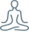 Simple line icon of a person meditating in lotus pose