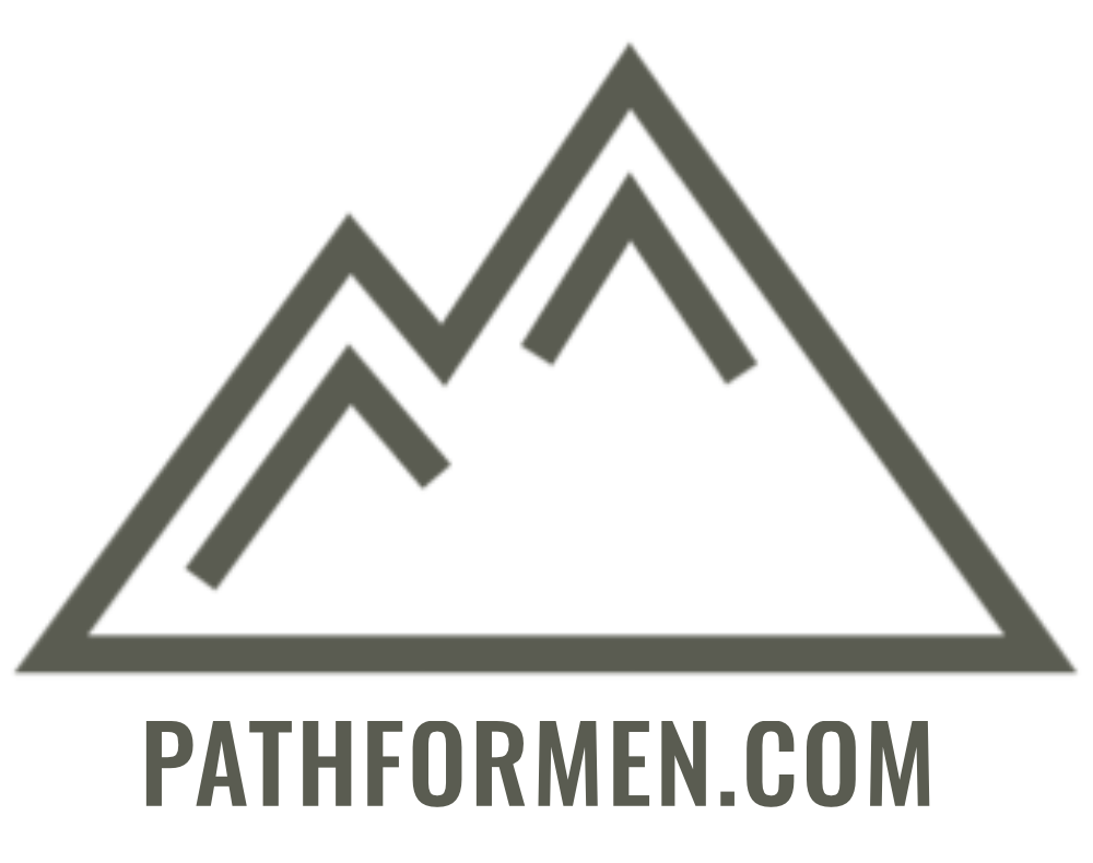 Pathformen.com logo: gray mountain outline above the site name text