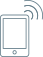 Smartphone with wireless signal waves in the corner icon