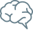 White brain icon in a rounded square, representing a thought or idea.
