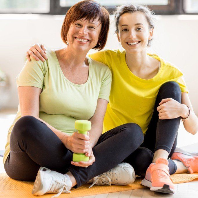Female patient exercising