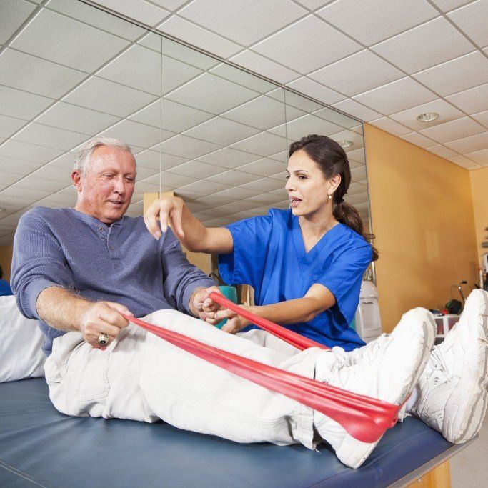 Patient doing physical therapy exercise
