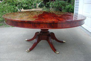 Mahogany crotch radial matched table