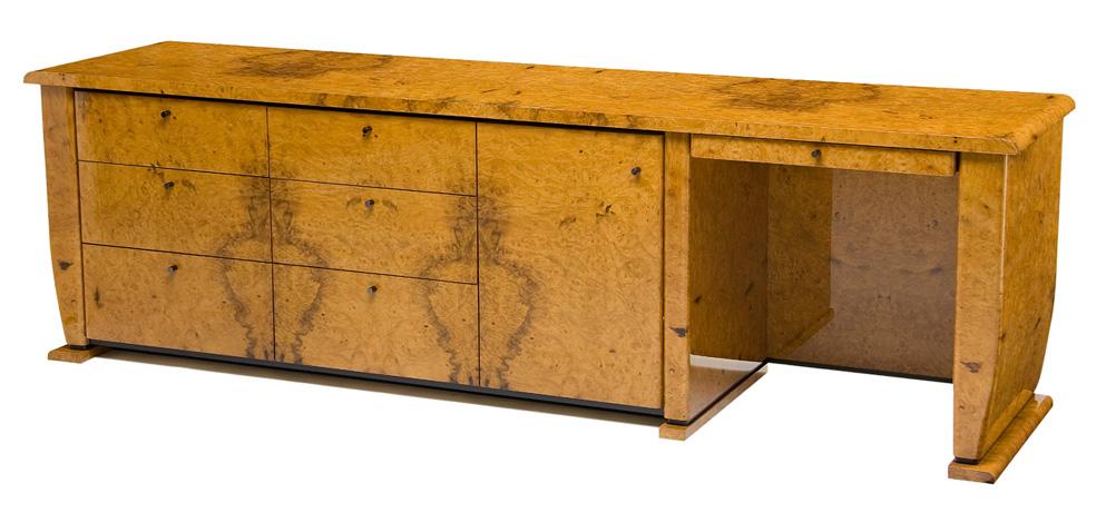 Slate Desk Myrtle Burl and Maple