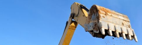 Close up excavation machine