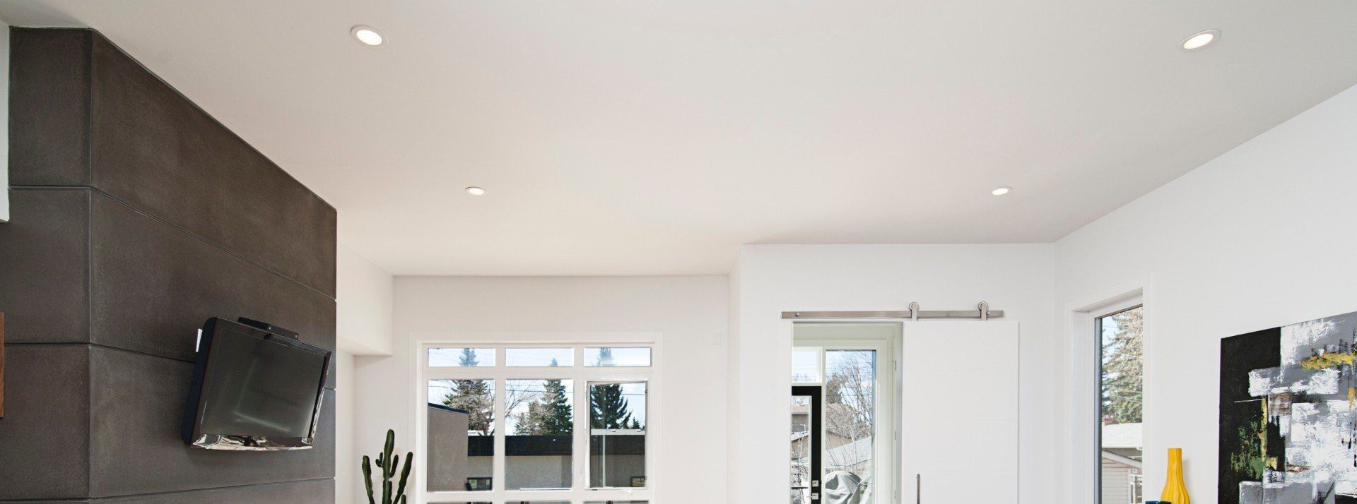 Soundproofed ceiling in living room