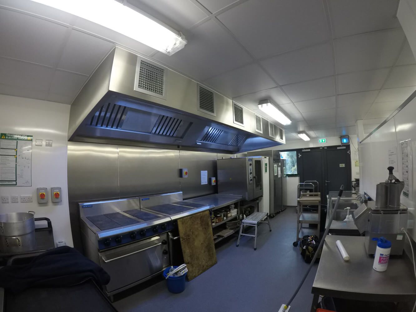kitchen in the process of being cleaned