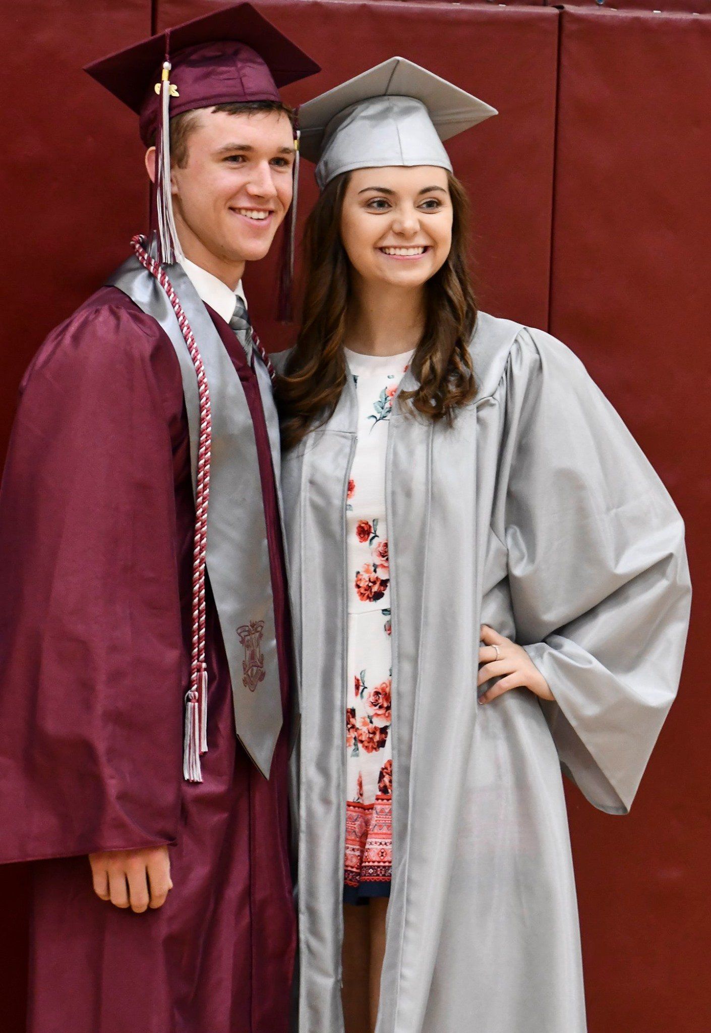 Gradution day at FVL - smiling guy and girl graduates