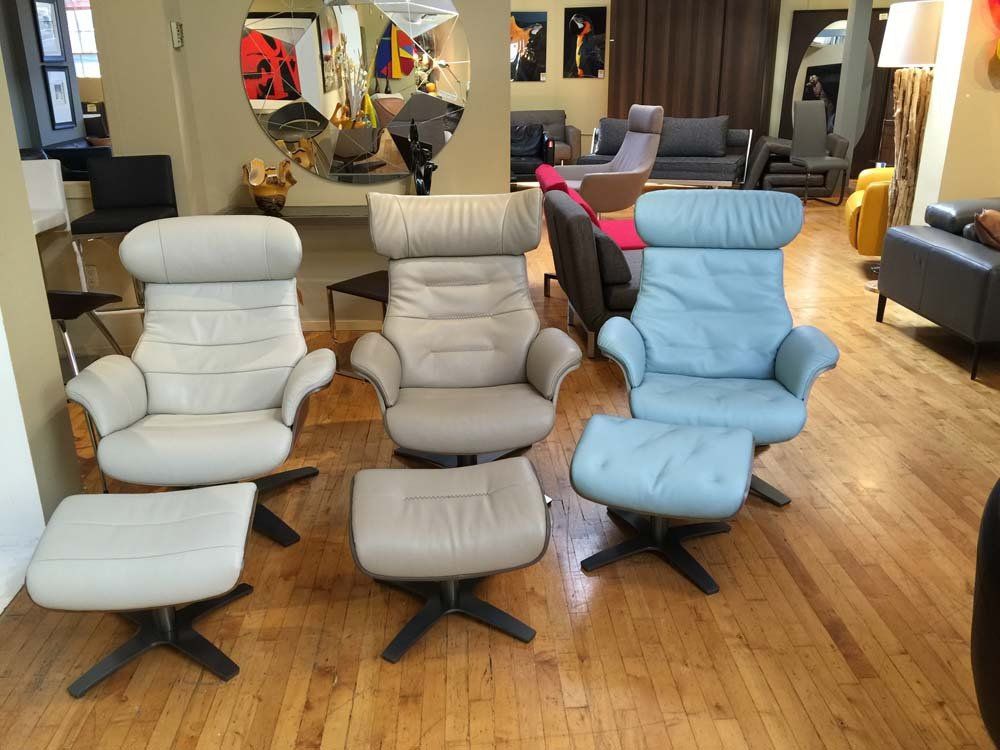 assortment of swivel chairs with ottomans