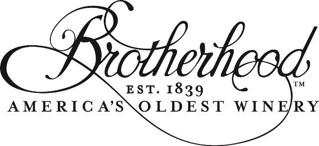 A black and white logo for brotherhood america 's oldest winery