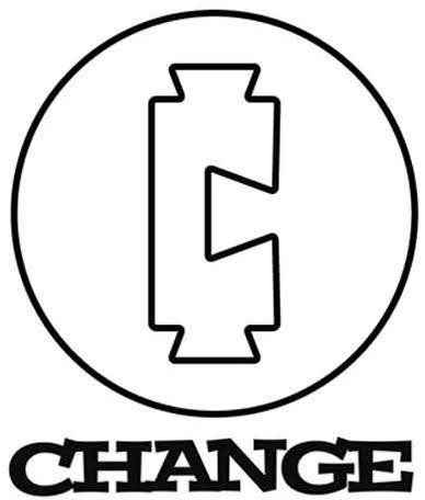 A black and white logo for change with a letter g in a circle.